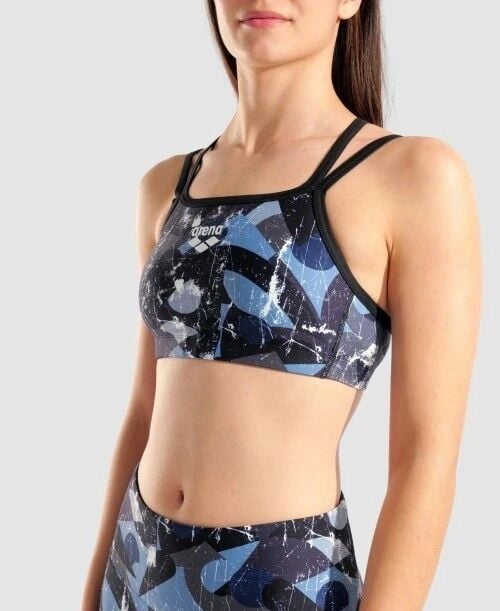 WOMEN'S BRA TOP/BLACK-NAVY MULTI-BLACK NAVY MULTI BLACK