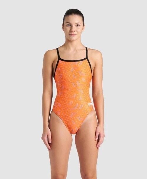 WOMEN'S ARENA ESCAPE SWIMSUIT CHALLENGE BACK/BLACK-TEAM ORANGE