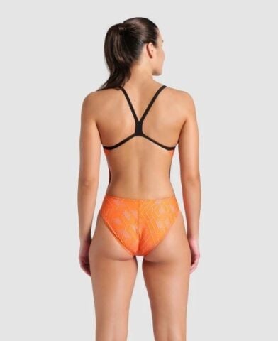 WOMEN'S ARENA ESCAPE SWIMSUIT CHALLENGE BACK/BLACK-TEAM ORANGE