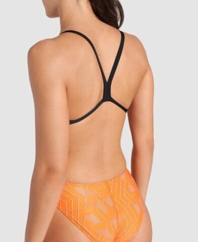 WOMEN'S ARENA ESCAPE SWIMSUIT CHALLENGE BACK/BLACK-TEAM ORANGE