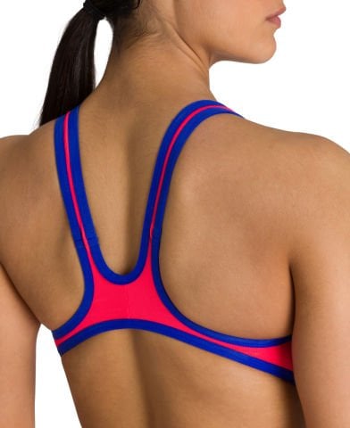 W ARENA ONE BIGLOGO KADIN YÜZÜCÜ MAYOSU  / FLUO RED-NEON BLUE